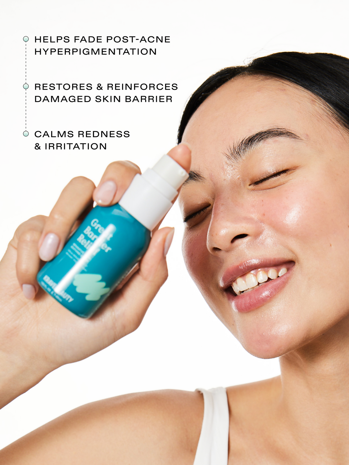 Great Barrier Relief helps fade post-acne hyperpigmentation, restores & reinforces damaged skin barrier, and calms redness & irritation